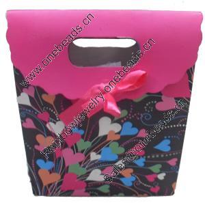 Gift Shopping Bag, Material:Paper, Size: about 19cm wide, 27cm high, 8.5cm bottom wide, Sold by Box