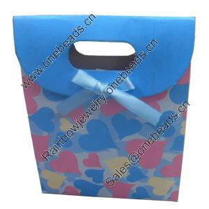 Gift Shopping Bag, Material:Paper, Size: about 19cm wide, 27cm high, 8.5cm bottom wide, Sold by Box