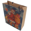 Gift Shopping Bag, Material:Kraft Paper, Size: about 24cm wide, 33cm high, 8cm bottom wide, Sold by Box