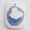 Ceramics Pendants, Rectangle 58x42mm Hole:3.5mm, Sold by PC