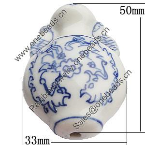 Ceramics Beads, Bottle 50x33mm Hole:3.5mm, Sold by Bag