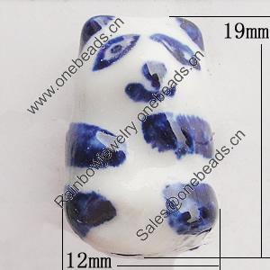Ceramics Beads, Panda 19x12mm Hole:2mm, Sold by Bag