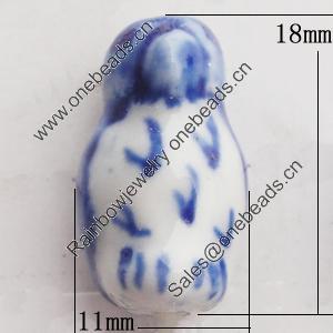 Ceramics Beads, 18x11mm Hole:2mm, Sold by Bag