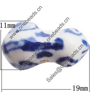 Ceramics Beads, 19x11mm Hole:2mm, Sold by Bag