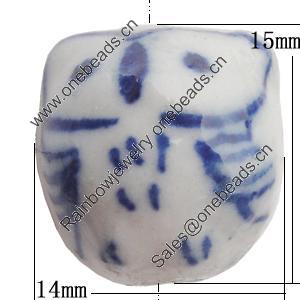 Ceramics Beads, 15x14mm Hole:2mm, Sold by Bag