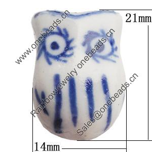 Ceramics Beads, 21x14mm Hole:2mm, Sold by Bag