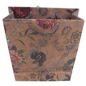 Gift Shopping Bag, Material:Kraft Paper, Size: about 31cm wide, 42cm high, 10cm bottom wide, Sold by Box