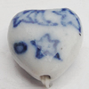 Ceramics Beads, Heart 15x14mm Hole:2mm, Sold by Bag