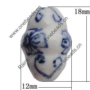 Ceramics Beads, 18x12mm Hole:2mm, Sold by Bag