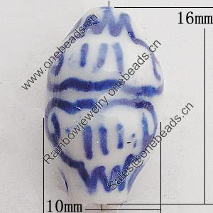 Ceramics Beads, 16x10mm Hole:2mm, Sold by Bag