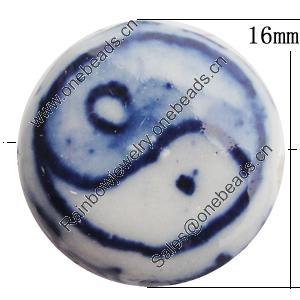 Ceramics Beads, Flat Round 16mm Hole:2mm, Sold by Bag