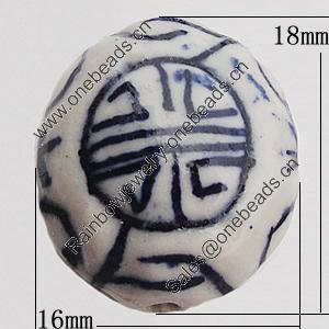 Ceramics Beads, 18x16mm Hole:2mm, Sold by Bag