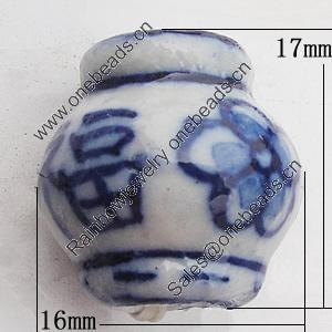 Ceramics Beads, Lantern 17x16mm Hole:2mm, Sold by Bag