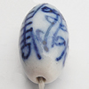 Ceramics Beads, Oval 25x15mm Hole:2mm, Sold by Bag