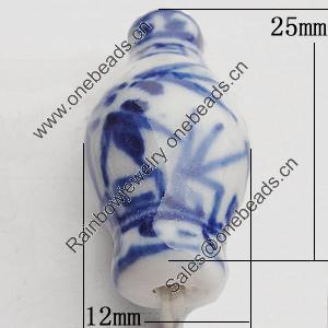 Ceramics Beads, Lantern 25x12mm Hole:2mm, Sold by Bag