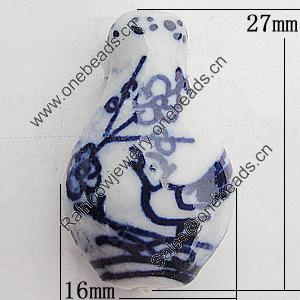 Ceramics Beads, Bottle 27x16mm Hole:2mm, Sold by Bag