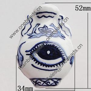 Ceramics Beads, Bottle 52x34mm Hole:3mm, Sold by Bag