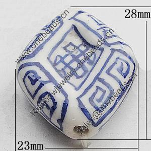 Ceramics Beads, Diamond 28x23mm Hole:2.5mm, Sold by Bag