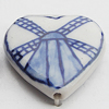 Ceramics Beads, Heart 28x26mm Hole:2.5mm, Sold by Bag