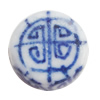 Ceramics Beads, Flat Round 10mm Hole:2.5mm, Sold by Bag