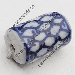 Ceramics Beads, Column 9x14mm Hole:2.5mm, Sold by Bag