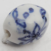 Ceramics Beads, Oval 8x11mm Hole:2.5mm, Sold by Bag