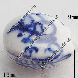 Ceramics Beads, Faceted Oval 9x13mm Hole:2.5mm, Sold by Bag