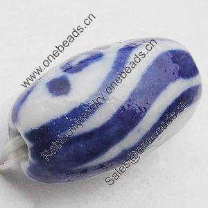 Ceramics Beads, Oval 8x14mm Hole:2.5mm, Sold by Bag