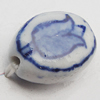 Ceramics Beads, Flat Oval 11x14mm Hole:2.5mm, Sold by Bag