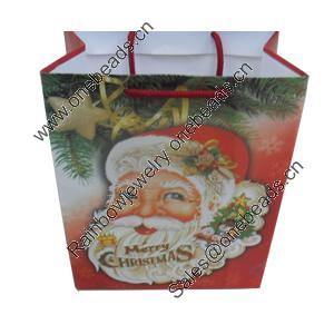 Gift Shopping Bag, Material:Paper, Size: about 30cm wide, 39cm high, 10.5cm bottom wide, Sold by Box