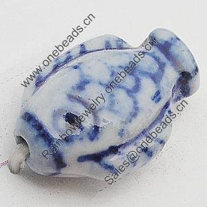 Ceramics Beads, Fish 11x17mm Hole:2.5mm, Sold by Bag