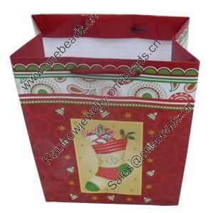 Gift Shopping Bag, Material:Paper, Size: about 30cm wide, 39cm high, 10.5cm bottom wide, Sold by Box