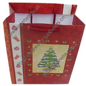 Gift Shopping Bag, Material:Paper, Size: about 30cm wide, 39cm high, 10.5cm bottom wide, Sold by Box