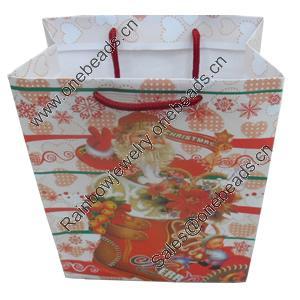 Gift Shopping Bag, Material:Paper, Size: about 25cm wide, 33cm high, 10cm bottom wide, Sold by Box