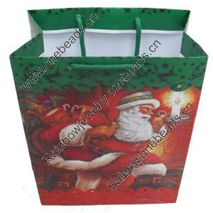 Gift Shopping Bag, Material:Paper, Size: about 30cm wide, 39cm high, 10.5cm bottom wide, Sold by Box