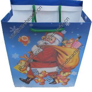 Gift Shopping Bag, Material:Paper, Size: about 30cm wide, 39cm high, 10.5cm bottom wide, Sold by Box