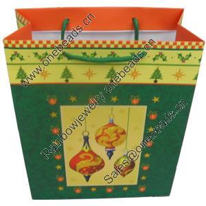 Gift Shopping Bag, Material:Paper, Size: about 30cm wide, 39cm high, 10.5cm bottom wide, Sold by Box