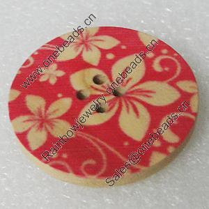 Wood Button, Costume Accessories, Flat Round 20mm in diameter, Hole:2.5mm, Sold by Bag 