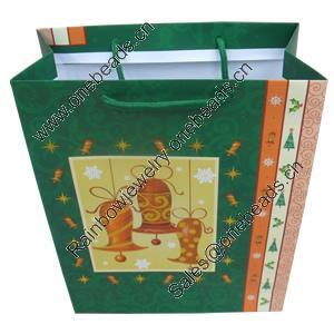 Gift Shopping Bag, Material:Paper, Size: about 30cm wide, 39cm high, 10.5cm bottom wide, Sold by Box