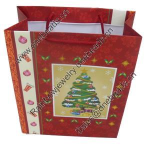 Gift Shopping Bag, Material:Paper, Size: about 30cm wide, 39cm high, 10.5cm bottom wide, Sold by Box