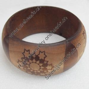 Wood Bracelet, width:35mm, Inner diameter:65mm, Outside diameter:80mm, Sold by Dozen