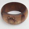 Wood Bracelet, width:35mm, Inner diameter:65mm, Outside diameter:80mm, Sold by Dozen