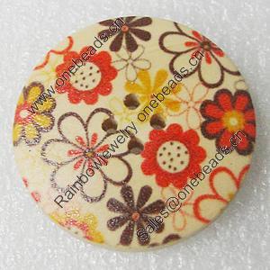 Wood Button, Costume Accessories, Flat Round 20mm in diameter, Hole:2.5mm, Sold by Bag 