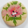 Wooden Button, Flat Round, 18mm, Hole:Approx 2mm, Sold by PC