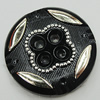 Plastic Button, Costume Accessories, Flat Round 22mm in diameter, Hole:2.5mm, Sold by Bag 