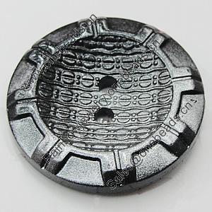 Plastic Button, Costume Accessories, Flat Round 30mm in diameter, Hole:3.5mm, Sold by Bag 