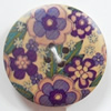 Wooden Button, Flat Round, 15mm, Hole:Approx 2mm, Sold by PC