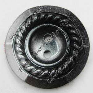 Plastic Button, Costume Accessories, Flat Round 30mm in diameter, Hole:3.5mm, Sold by Bag 