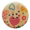 Wooden Button, Flat Round, 18mm, Hole:Approx 2mm, Sold by PC