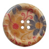 Wooden Button, Flat Round, 15mm, Hole:Approx 2mm, Sold by PC